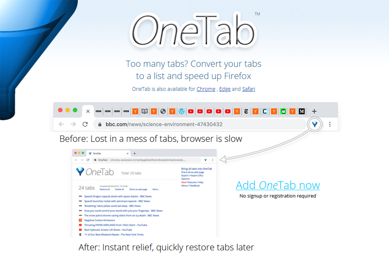 OneTab Screenshot